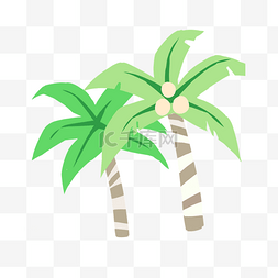 夏天椰子树扁平风免抠图png