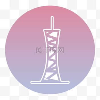 广州地标简笔画图标icon设计素材-广州地标简笔画图标模板下载-千库网