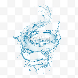 蓝色水花水浪图片_动感水波元素