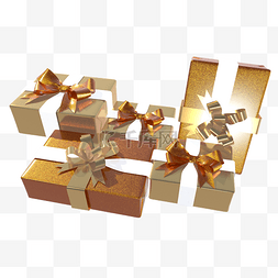 礼盒金色礼盒图片_金色简约礼物盒装饰图案
