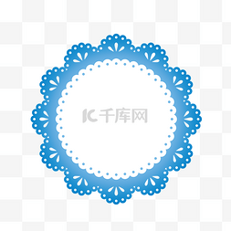 蓝色圆形花边装饰边框图案