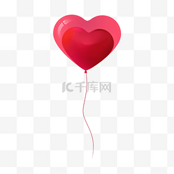 红色心形气球图片_心连心气球七夕心形气球