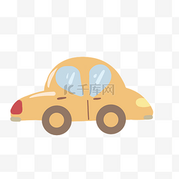 黄色小汽车装饰插画