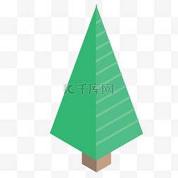 扁平化几何矢量图片_绿色创意几何大树元素