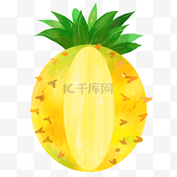 卡通菠萝水果图片_黄色卡通菠萝