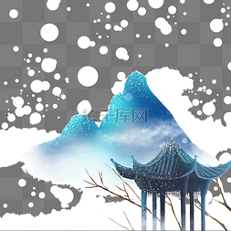 古风中国风冬天雪景