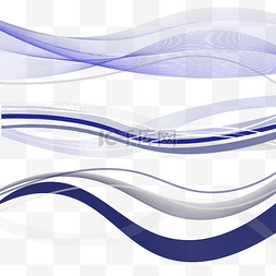 科技蓝色线条曲线图片_四组装饰下划线条