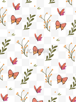 蝴蝶花朵透明底纹