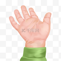 手掌绿色图片_创意手掌装饰插图