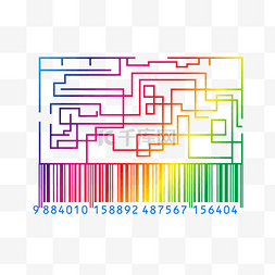 指纹迷宫图片_渐变迷宫创意条形码