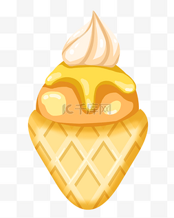 香蕉冰淇淋卡通小吃