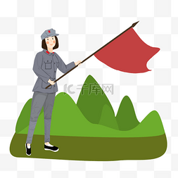 党的旗帜图片_挥舞旗帜的红军战士