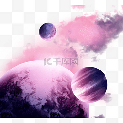 星球银河系图片_彩色卡通梦幻星球