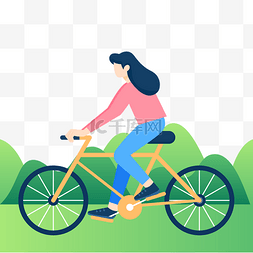 踩单车自行车买菜图片_春季春天人物骑车骑行单车出游旅