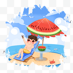 夏日暑假图片_暑假暑期夏天手绘风png