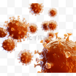 新冠肺炎预防图片图片_橙色冠状病毒3d立体元素