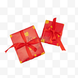 新春节日大红色福字礼物盒