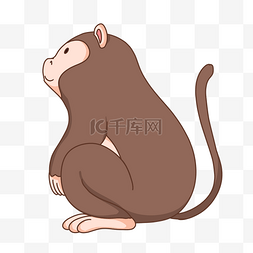 棕色坐立猴子