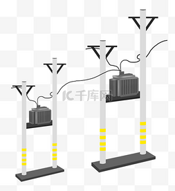 电线杆PNG素材图片_高压电变压器