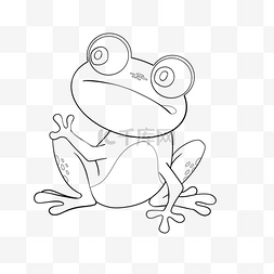 white字图片_frog clipart black and white 可爱青蛙手