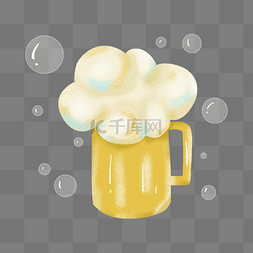 简约啤酒海报图片_装满啤酒的杯子