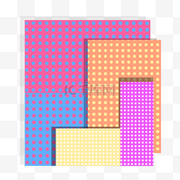 波普风色彩方块拼接圆点艺术