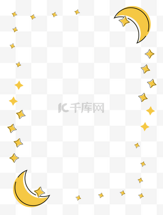 星星月亮y2k边框个人vip和企业vip免费下载免抠元素月亮星星装饰边框