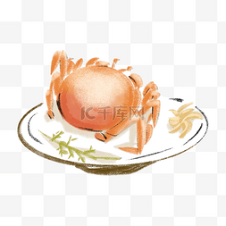 大米蒸煮方法图图片_水彩煮熟的红色螃蟹