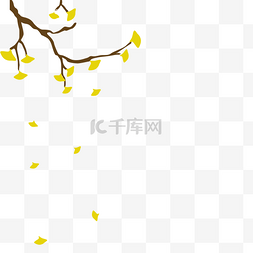 漂浮叶子手绘图片_漂浮的银杏叶