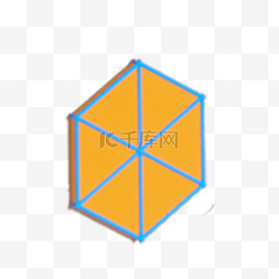 黄色立体几何体免抠图