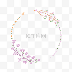 绿草花圈图片_粉紫色花圈边框