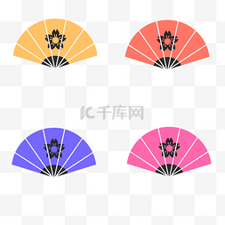 日式彩色折扇
