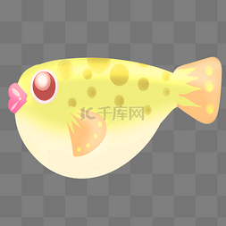 黄色卡通河豚鱼