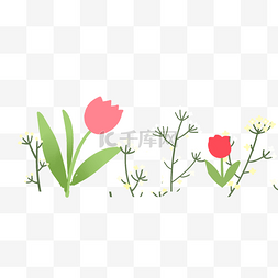 自然风景春季图片_春天的卡通花草植物