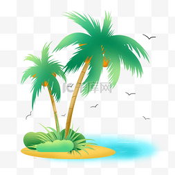 环球旅行夏日海滩椰子树