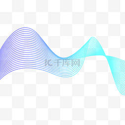 简约线条蓝色背景图片_波浪线条蓝色简约