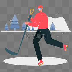 卡通冬季滑雪图片_手绘卡通冬季滑雪插画