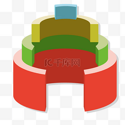彩色圆环图片_塔状圆环切面图表