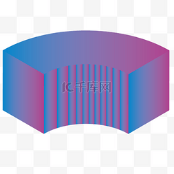 纹理扇形图片_紫色圆弧创意电商立体圆弧元素