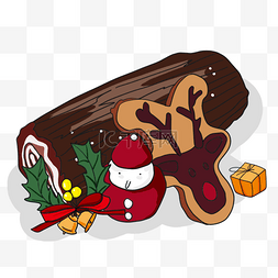 饭馆log图片_yule log cake圣诞巧克力姜糖饼干树