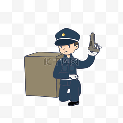 警察警服插画免抠元素下载