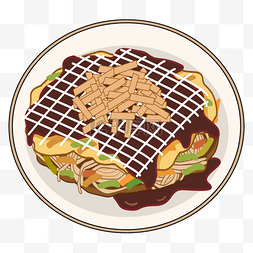 一份美味的日本okonomiyaki