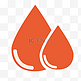 橙色双水滴创意logo