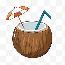 小装饰伞图片_热带水果椰子