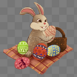 彩蛋框图片_复活节的兔兔和彩蛋