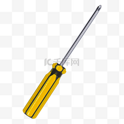 黄色工具螺丝刀实拍