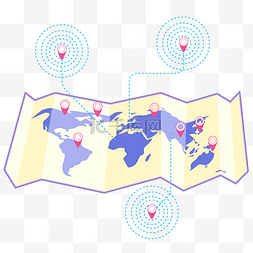 定位地图扁平图片_科技地图定位