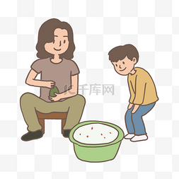 端午节吃粽子包粽子免抠元素下载