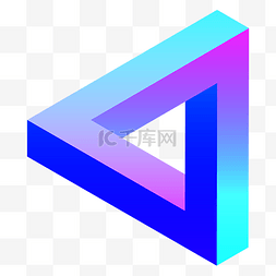 几何图片_蓝色三角形3D图形