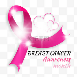 抽象breast cancer爱心和粉红丝带
